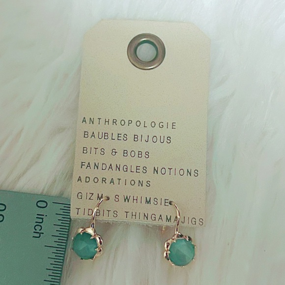 Anthropologie Gold and Blue Fishhook Earrings - Picture 5 of 5
